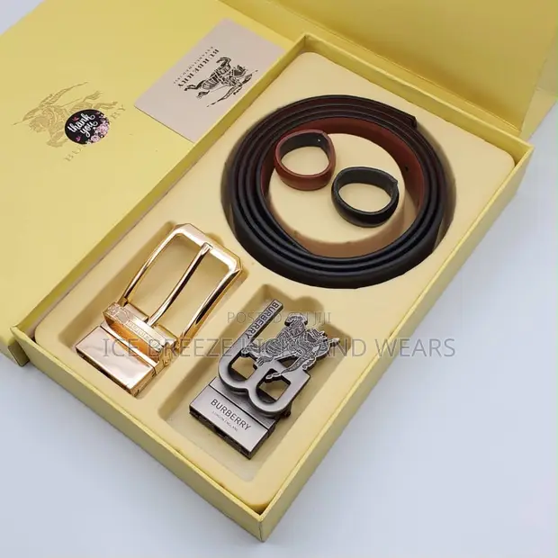 Luxury Gucci & Burberry Leather Belts tare da Pendants 2 masu Canzawa - 1