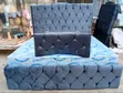 Brand New 6x6 Upholstered Bed Frame with Ottoman - 1