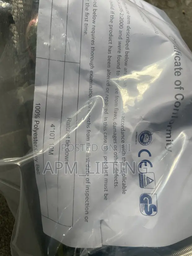 4" x 10 Ton x 10m Cargo Lashing Belt Strap - 1