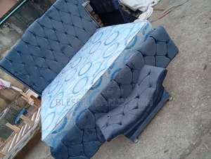 Brand New 6x6 Grey Bed Frame with Ottoman