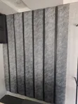 Padded Grey Fluted Wall Panel - 1