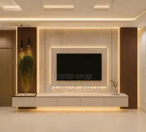 George Interiors TV Stand with Drawers - Wood & Marble
