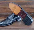 Genio Black Crocodile Skin Formal Slip-On Shoes - 2