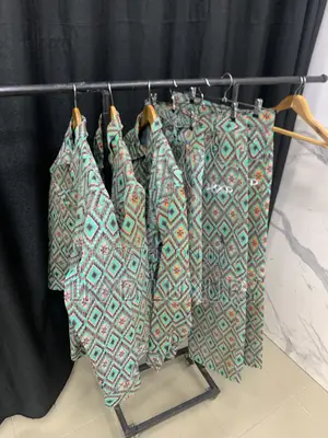 African Print Denim T-Shirt