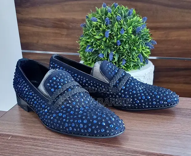 Takalmi na Maza na Genio Blue Suede Slip-On da Zane na Dutse - 1