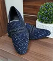 Genio Men's Blue Suede Slip-On Shoes with Stone Detail - 3
