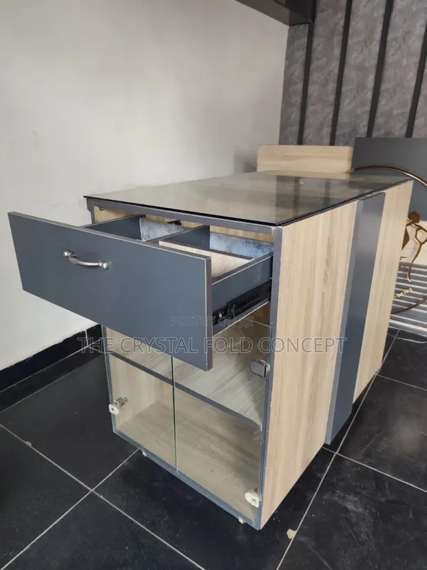 Interior Woodworks Glass Table with Drawers - 1