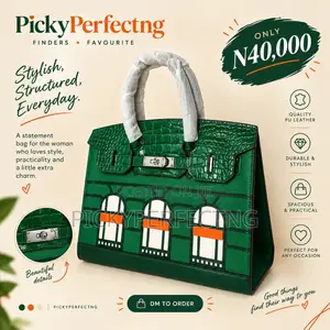 Green Architectural Structured Handbag