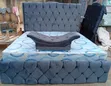 Royal Upholstery Padded Bed Frame (6x6) Grey - 2