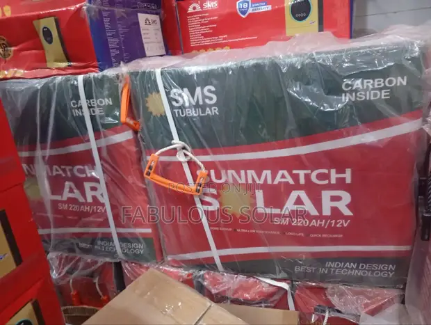 220Ah 12V SMS Solar Tubular Battery - 1