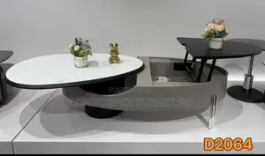 Luxury Oval Marble Center Table with Storage