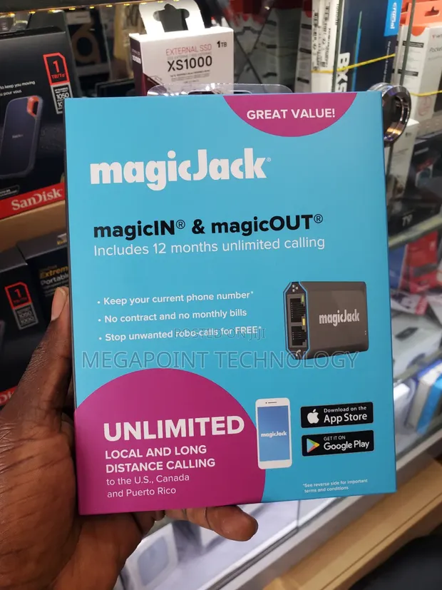 MagicJack magicIN & magicOUT - 12 Months Unlimited Calling - 1