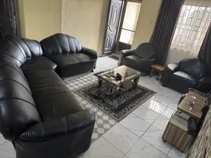 8 Seater Sofa Set with Tempered Glass Centre Table & TV Shelf
