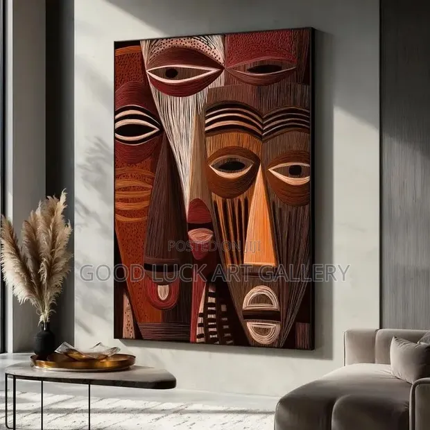 African Tribe Mask Canvas Wall Art - 1