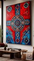 African Woodcut Art - Abstract Geometric Mandala Wall Art - 1