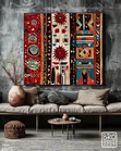 African Woodcut Art - Abstract Geometric Mandala Wall Art - 5