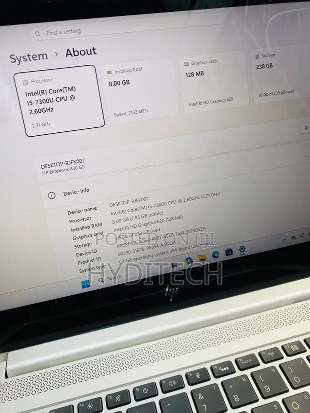 HP EliteBook 830 G5 Laptop - Core i5, 8GB RAM, 256GB SSD - 1