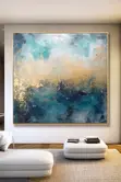 Abstract Wooden Frame Canvas Wall Art - 4