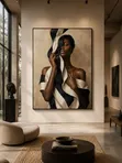 Black Woman Boho Wall Art - 1