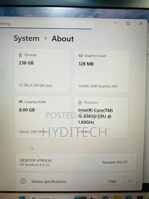 HP EliteBook 830 G6 Laptop - Core i5, 8GB RAM, 256GB SSD