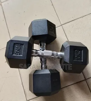 Pair of 10kg Hex Dumbbells