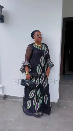 Kyakyawan Ankara & Lace Maxi Dress