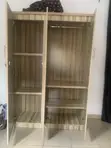 Used Solid Wood Wardrobe - 3 Doors, Brown - 1