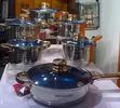 Hoffavorer Premium Cookware Set - Shuɗi & Bakin Karfe - 1