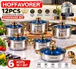 Hoffavorer Premium Cookware Set - Shuɗi & Bakin Karfe - 3