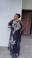 Premium Black Floral Boubou Lace Maxi Dress - RTWbyJide - 1