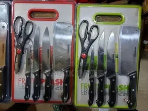 6-in-1 Cutting Board with Knife Set and Scissors