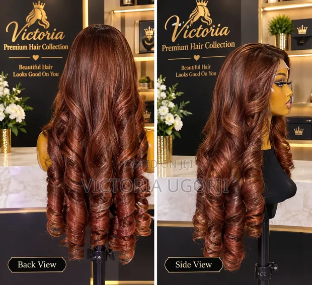 Luxury Long Curly Blend Hair Wig - Rich Brown - 1