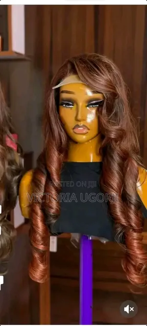 Luxury Long Curly Blend Hair Wig - Rich Brown