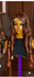 Luxury Long Curly Blend Hair Wig - Rich Brown - 2