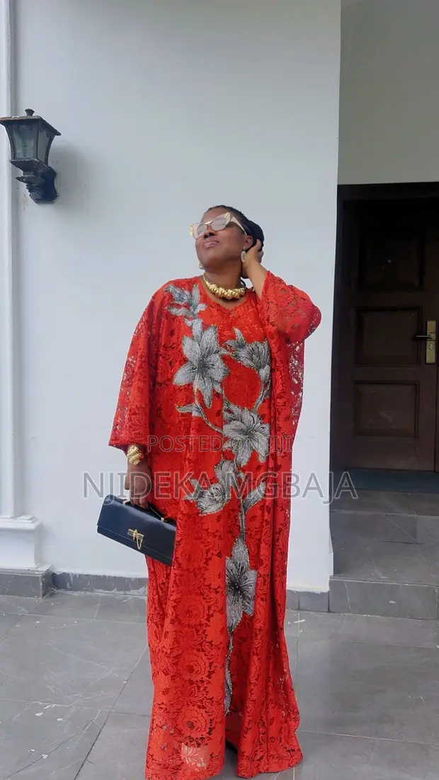 RTWbyJide Orange Floral Lace Maxi Dress - 1