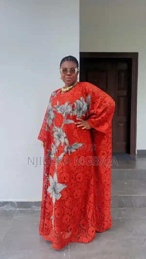 RTWbyJide Orange Floral Lace Maxi Dress