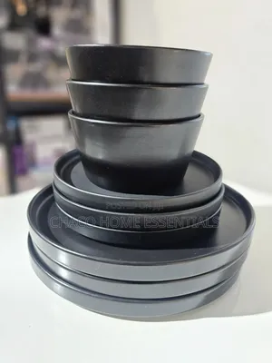 Black Ceramic Dinnerware Set - Kai kaɗai ko Cikakken Set