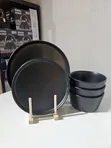 Black Ceramic Dinnerware Set - Kai kaɗai ko Cikakken Set - 2
