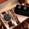 Kyakkyawar Agogon Hannun Maza na Cartier tare da Cufflinks da Bracelet - 1