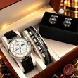 Kyakkyawar Agogon Hannun Maza na Cartier tare da Cufflinks da Bracelet - 5