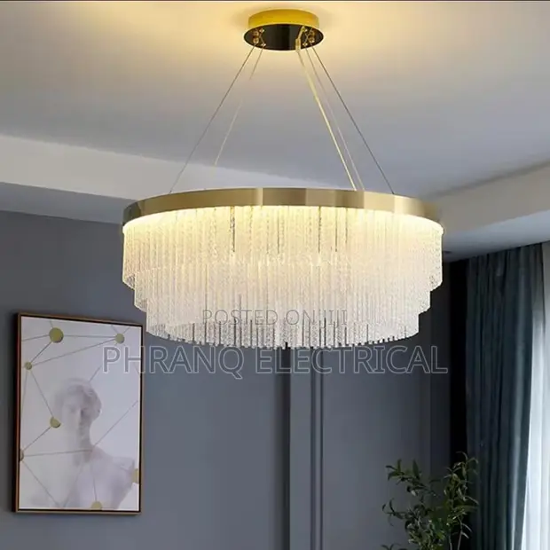 Gold Plated Modern Crystal Chandelier Light - 1