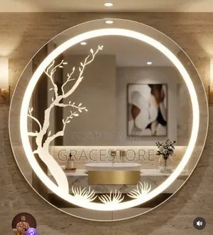 LED Mirror with 3 Lights & Tree Design - 60cm