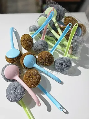 Long Handle Steel Wire Dishwashing Scrubber Brush