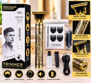 Vintage T9 Rechargeable Hair Clipper Beard Trimmer - Gold