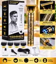 Vintage T9 Rechargeable Hair Clipper Beard Trimmer - Gold - 2