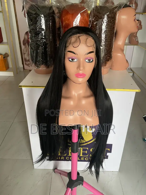 Human Hair Blend with 13x4 Closure, Natural Color, 30 Inches - 1