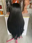 Human Hair Blend with 13x4 Closure, Natural Color, 30 Inches - 3