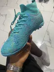 Teal High-Top Football Boots - Lightweight Knit - 2