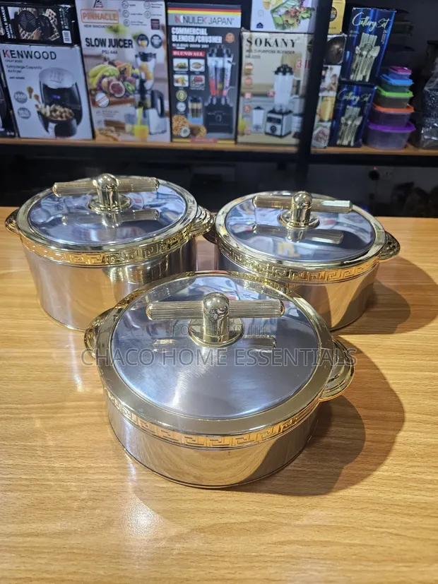 3-Piece Stainless Steel Insulated Food Warmer Casserole Set - 1