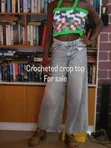 Rainbow Crocheted Crop Top - Brand New - 1